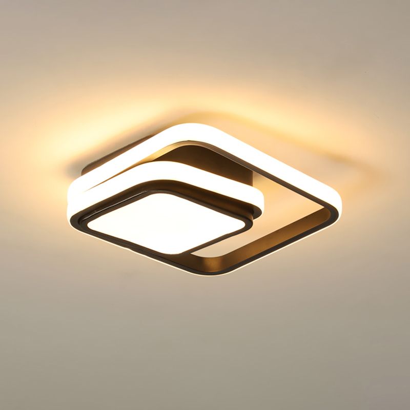 Plafonnier Led carré en aluminium, finition noire moderne, luminaire de plafond pour Foyer