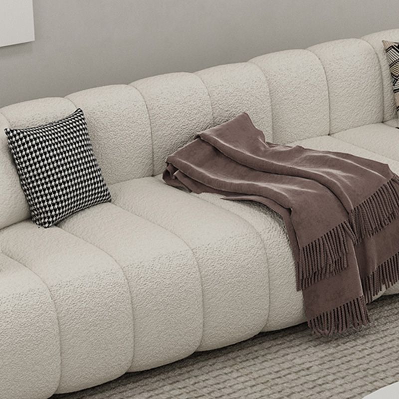 31" Wide Contemporary Sofa Fabric Pillows White Stationary Seating