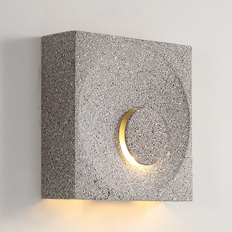 Stone Square Wall Sconce Lighting Modern Style 1 Light Wall Lighting Fixtures