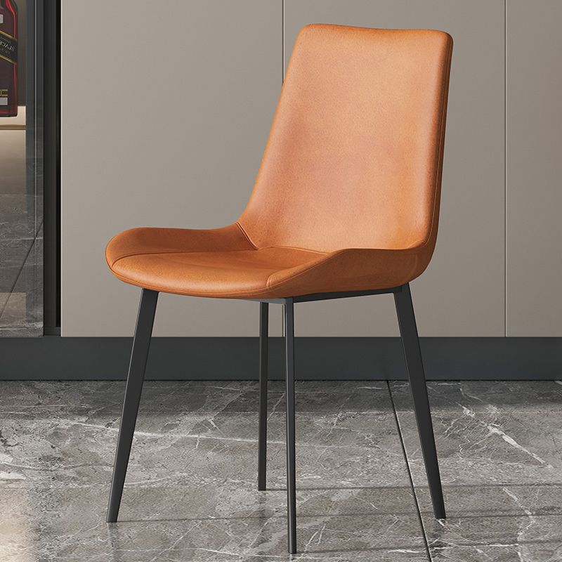 Chaise de salle à manger industrielle en métal, finition métallique, chaise de salle à manger Parsons