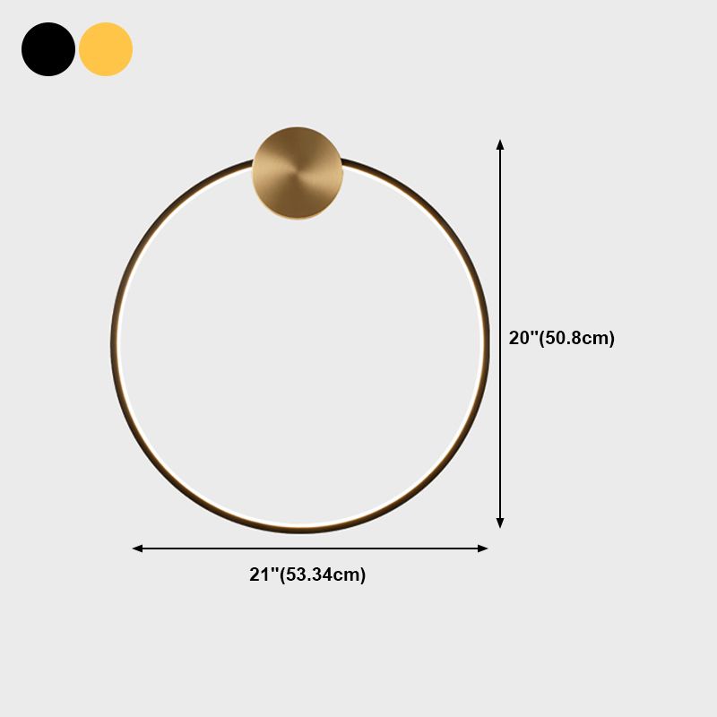 Metal Round Shape Wall Light Modern Style 1 Light Wall Mounted Light Fixtures