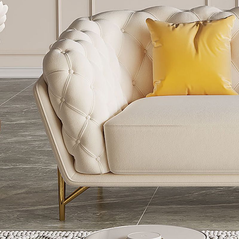 Velvet Tuxedo Arm Sofa Contemporary Sofa with Tufted Split-Back