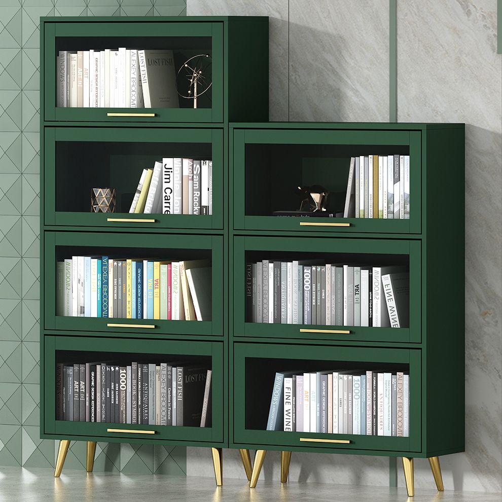 Modern Engineered Wood Bookcase, Door Bookshelf for Any Room, 12" W