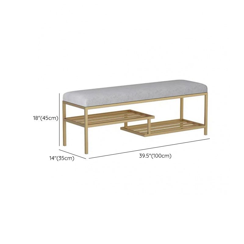 Modern Entryway Bench Cushioned Metal Seating Bench , 14" Width