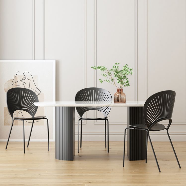 Double Pedestal Dining Table Modern Table for Home and Kitchen