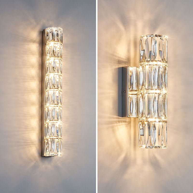 Modern Style Wall Mount Light Simple Wall Light with Crystal Shade for Living Room