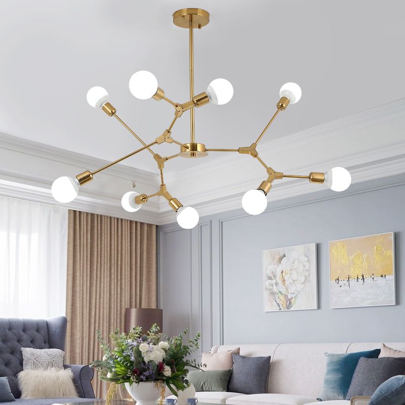 Postmodern Pendant Lamp Adjustable Metal Living Room Chandelier Lamp