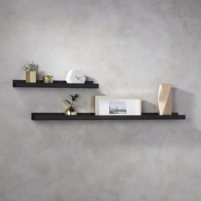 Floating Closed Back Bookshelf Metal Contemporary Bookcase with Shelf