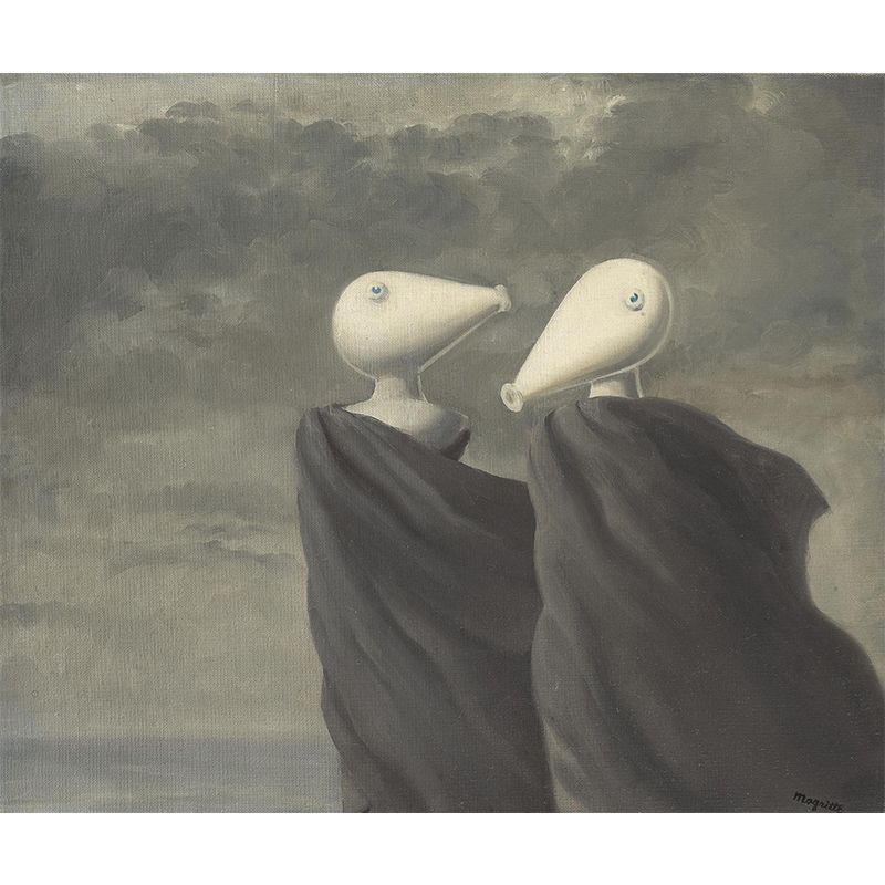 Brown Le Colloque Sentimental Murals Artwork Surreal Washable Wall Covering for Living Room