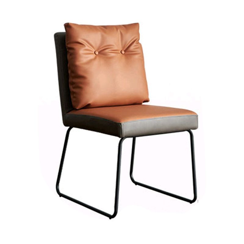 Modern Home Solid Back Chair Leather Matte Finish Dining Chair