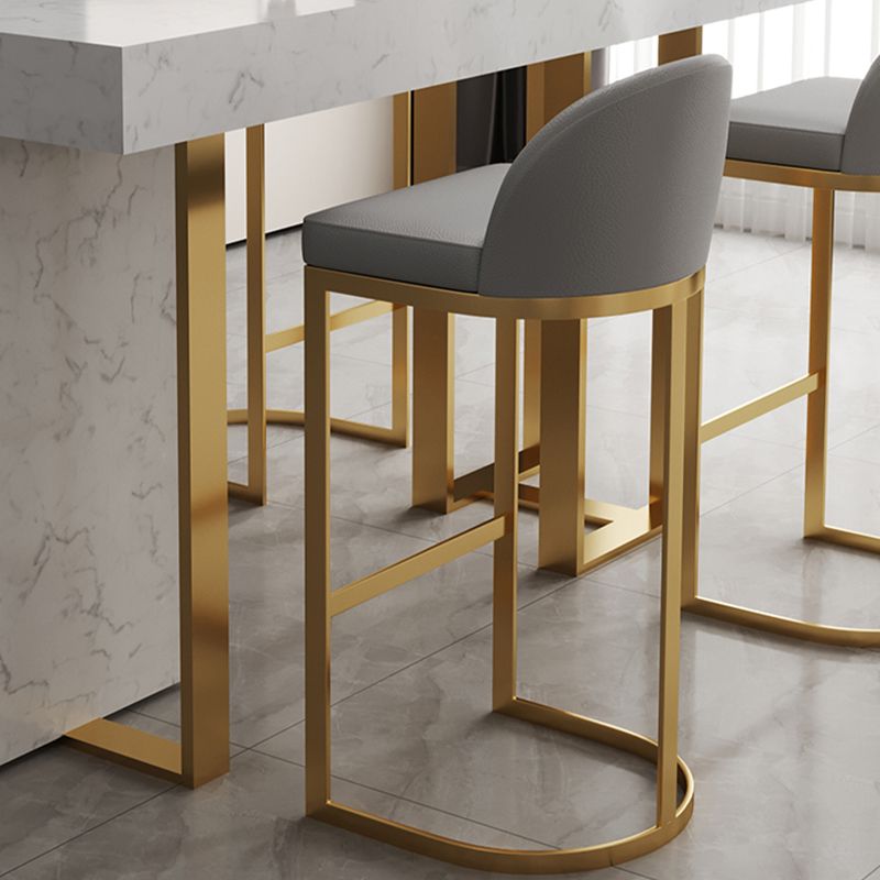 Modern Armless Counter-height Stool with Upholstered and Metal for Restaurant