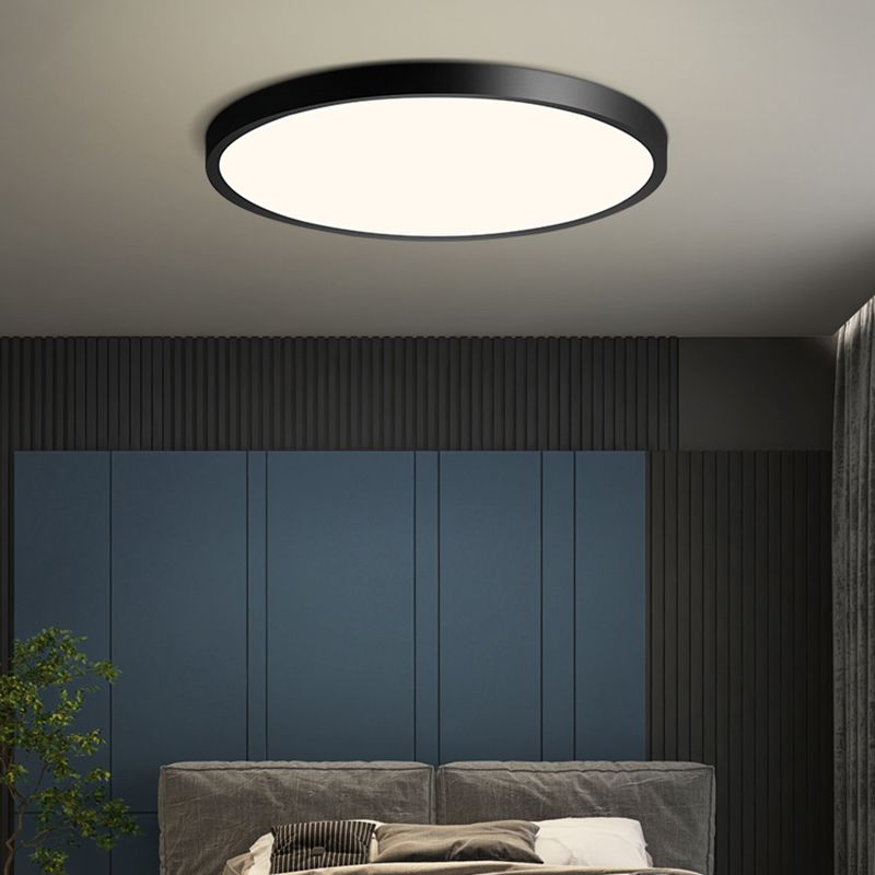 Modern Minimalist LED Ceiling Light Plastic Circular Flush Mount with Acrylic Shade