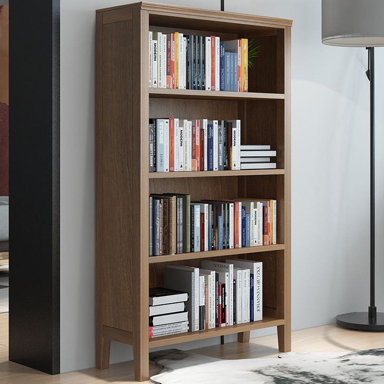 Contemporary Standard Bookcase Closed Back Wooden Bookshelf  with Shelves