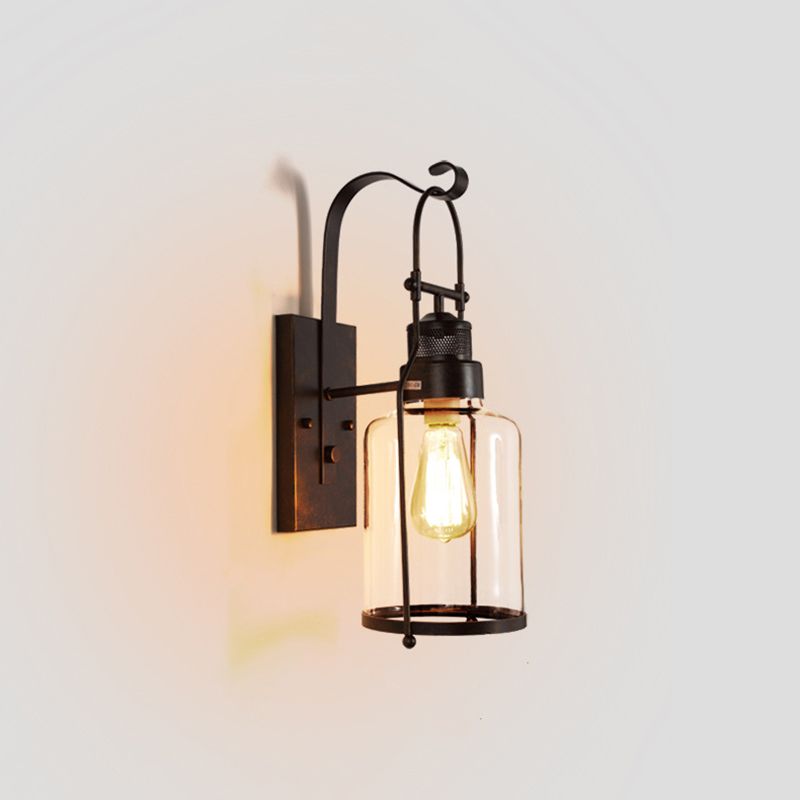 Shaded Wall Lighting Fixture Industrial-Style Glass Coffee Shop Wall Mounted Light