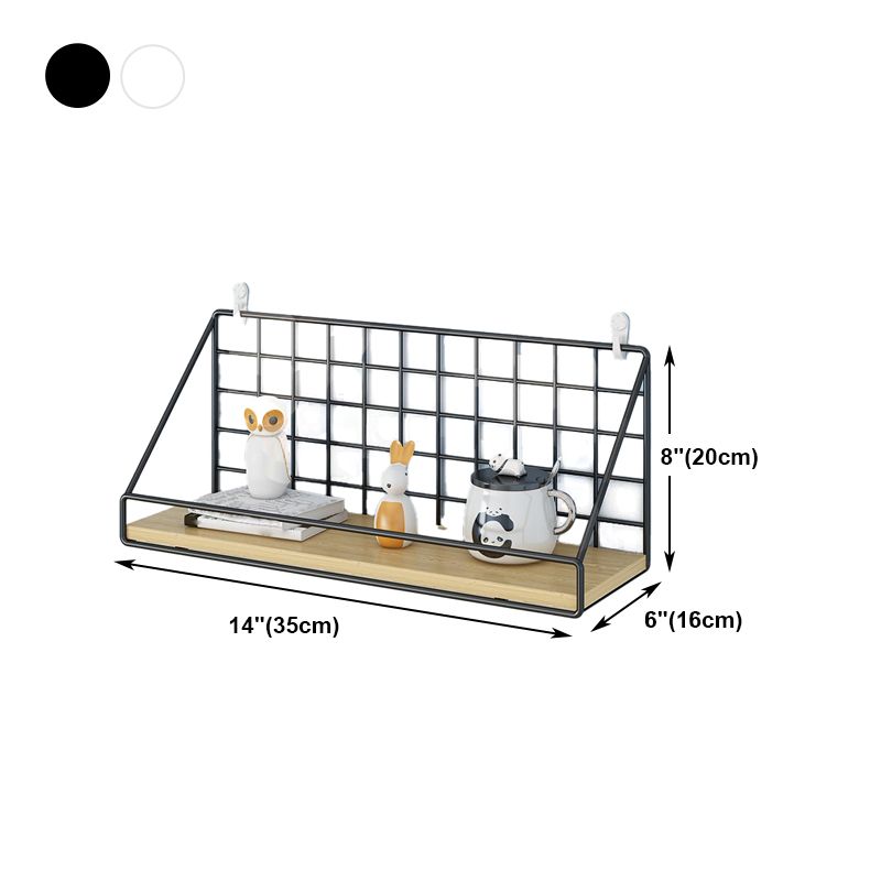 Home Floating Bookcase Modern Metal Bookshelf With Rectangular Shelves