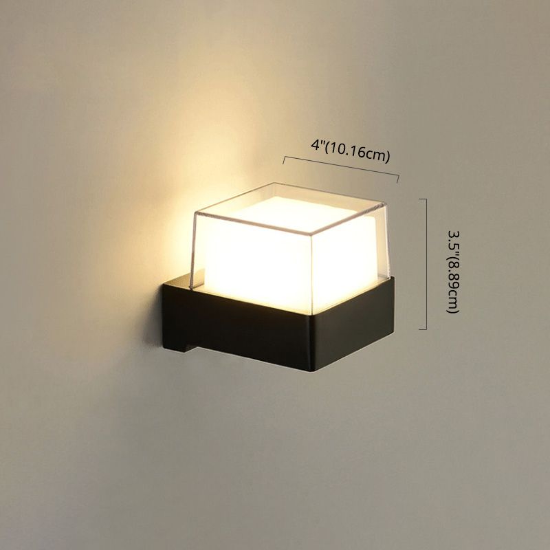 Minimalist Waterproof Outdoor Light Fixture Warm Wall Lighting Fixtures in Black