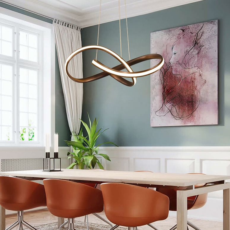 Aluminium verstelbare LED -kroonluchter in moderne singular style silica gel lineair hanglampje voor woonkamer