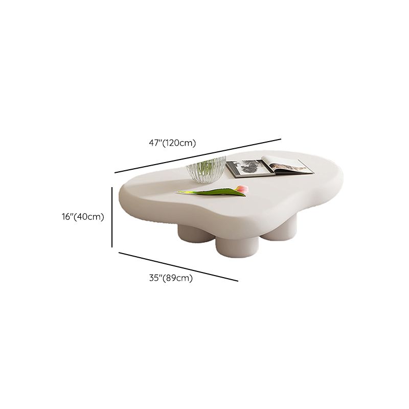 Artificial Wood Coffee or End Table Contemporary 4 Legs Coffee Table in Beige