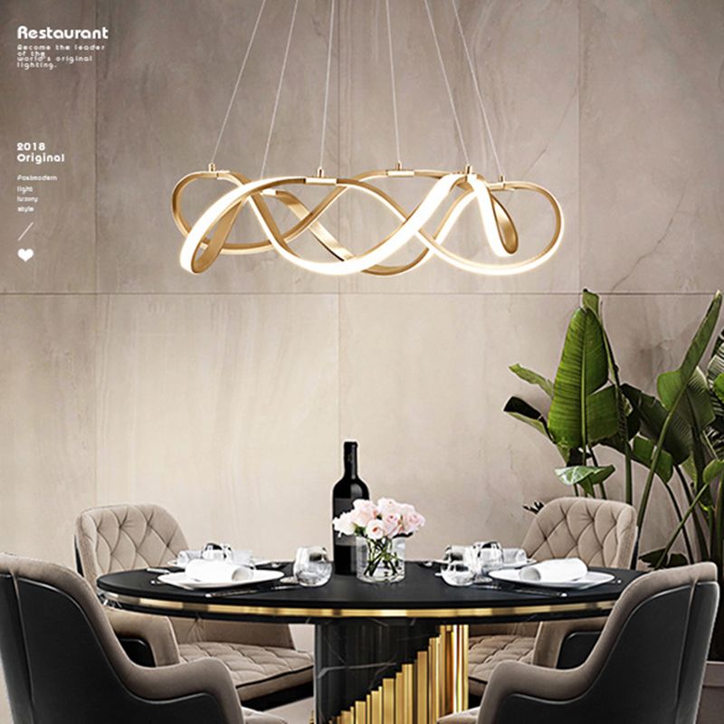 Multi Lights Aluminum Chandelier Lighting Fixtures Modern Style Multi-Tier Pendant Light