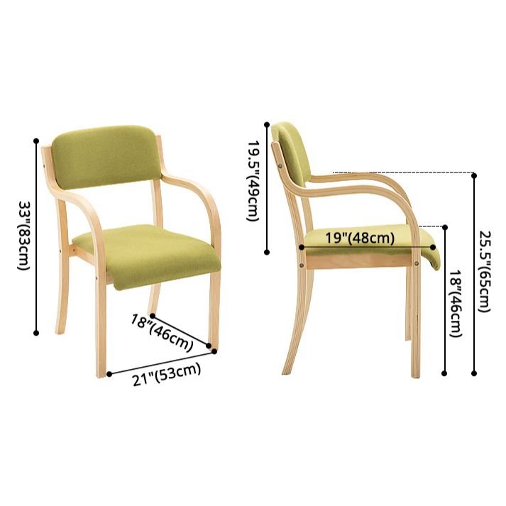 Home Scandinavian Arm Chair Open Back Wood Upholstered Dining Room Chair