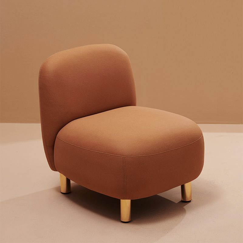 Contemporary Tight Back Slipper Chair with 4 Metal Legs in Faux Leather