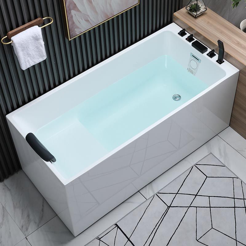Modern Rectangular Bath Tub Acrylic Alcove Tub for Home in White