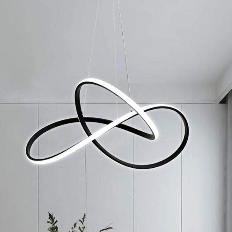 Acrílico espiral colgante lámpara de lámpara de estilo simple led lacera negra lámpara colgante