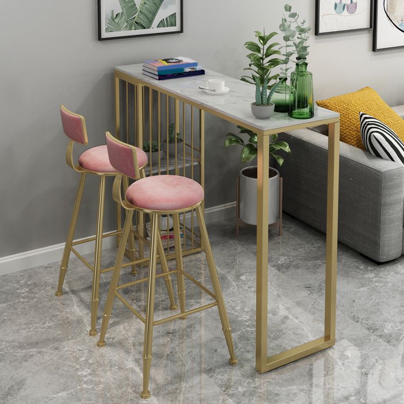 1/3/5 Pieces Luxury Bar Table Set Rectangle Sintered Stone Bar Set with Storage Shelves