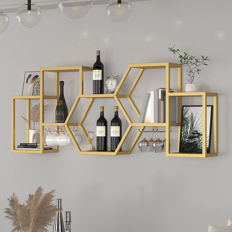 Modern Style Bookcase Wall Mounted Metal Bookshelf for Home Office