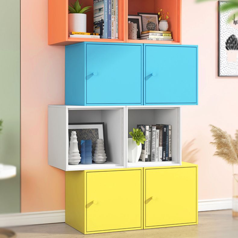 Modern Square Bookcase Metal Bookshelf for Bedroom , 13.7" W X 11.8" D X 13.7" H
