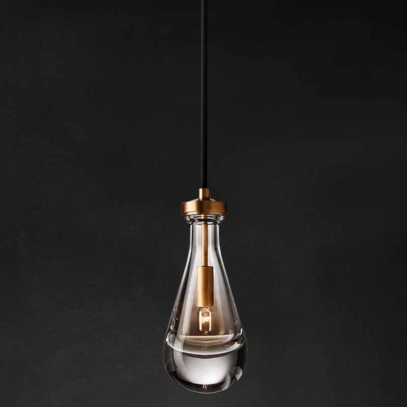 Kristalbrons enkele hanglamp in moderne luxe stijl koper traanhanglamp