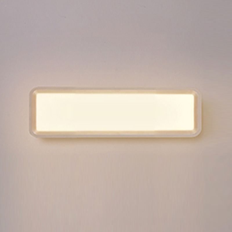 Metal Square Shape Wall Light Modern Style 1-Light Wall Mounted Light Fixture in White