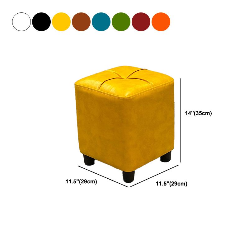 Leather Pouf Ottoman Whole Colored Water Resistant Square Tufted Pouf Ottoman