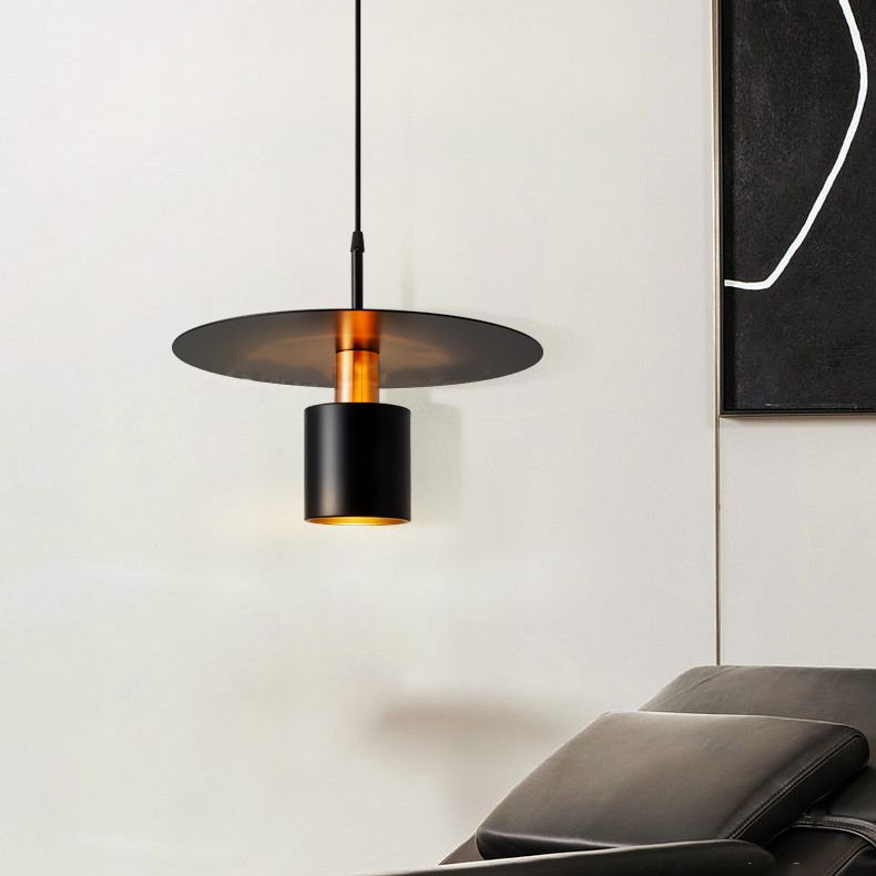 Lampe suspendue à la teinte en métal simple luminaire pendentif pour salle à manger du salon