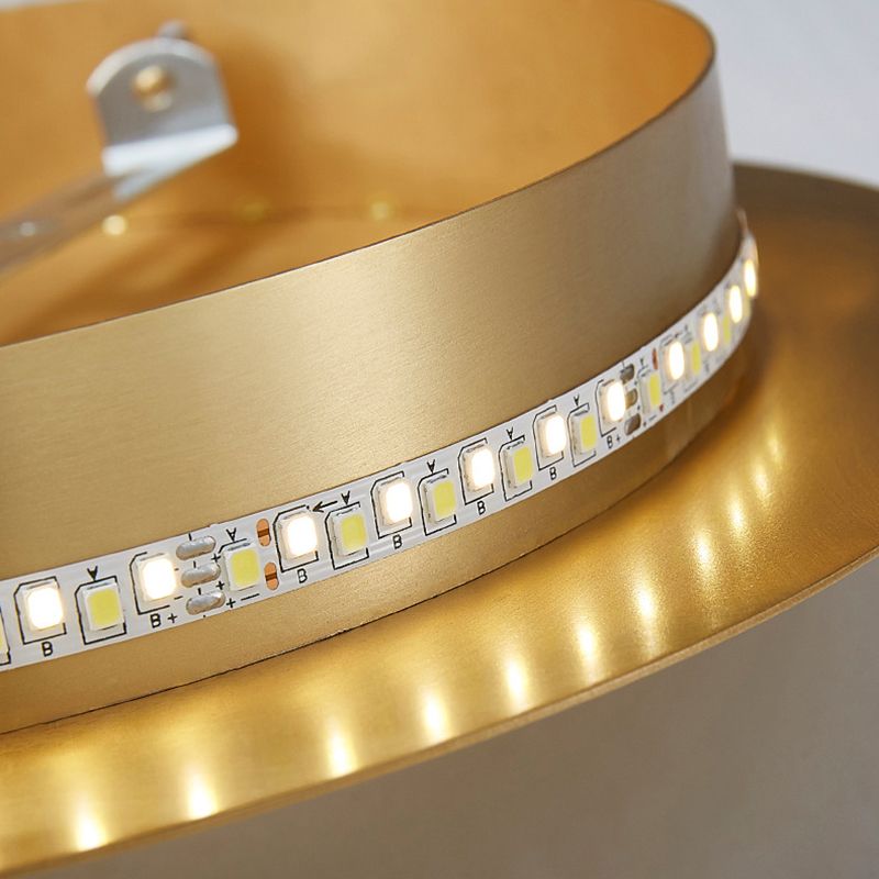 1-Light Round Wall Lamp Modern Metal Sconce Light for Living Room