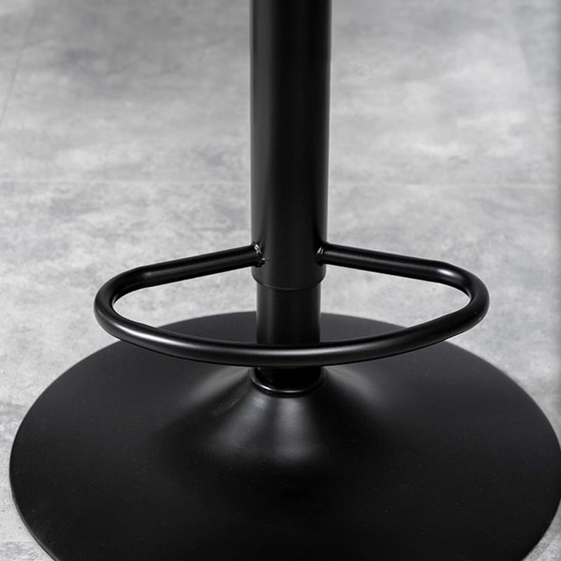 Contemporary Liftable Bar-stool Low Back Bar Stool with Metal Legs