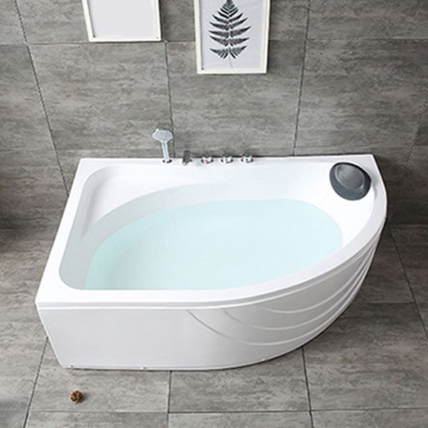 Modern White Corner Bath Acrylic Center-Back Soaking Bathtub