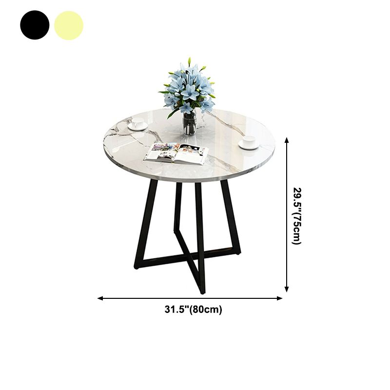 Metal Traditional Luxury Round Indoor Table Manufactured Wood Table with Sled Base