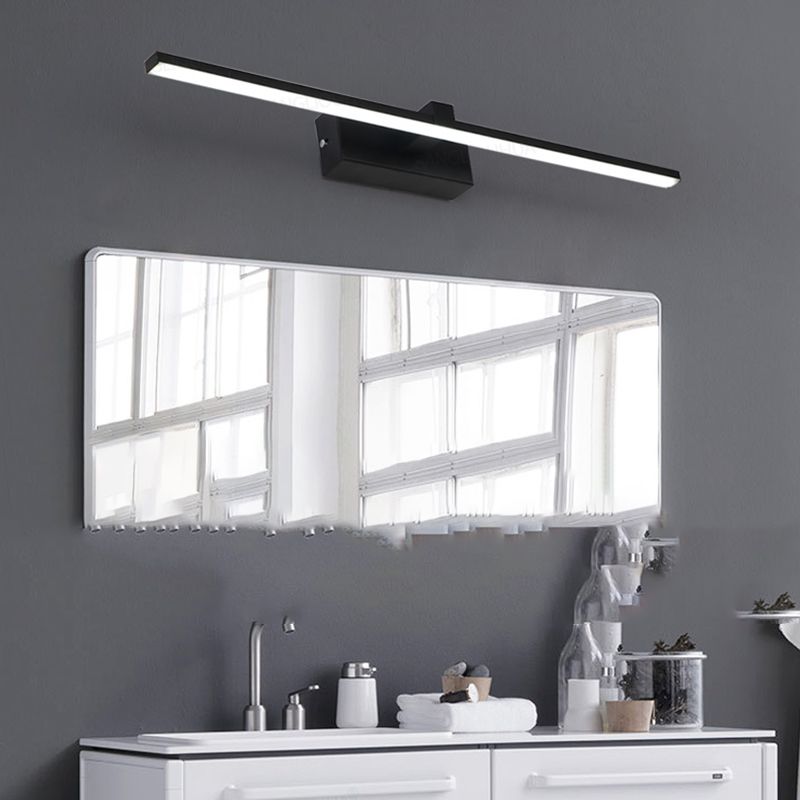 Luz de pared de metal de forma lineal Luz de montaje de pared de espejo de luz simple estilo moderno