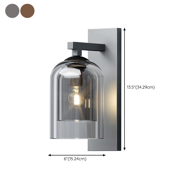 Single Contemporary Silver Glass Shape Unique Bathroom Vanity Light