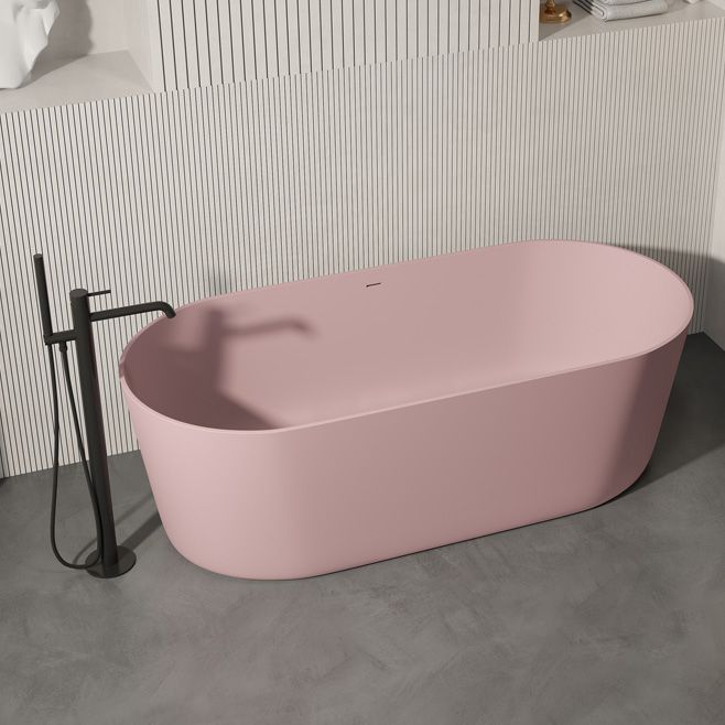 Oval Antique Finish Soaking Bathtub Back to Wall Modern Bath Tub