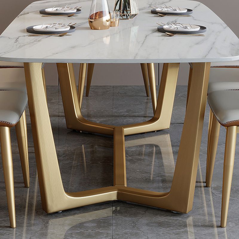 Nordic Glam Rectangle Sintered Stone Table Set 1/2/5/6/7 Pieces Dining Set