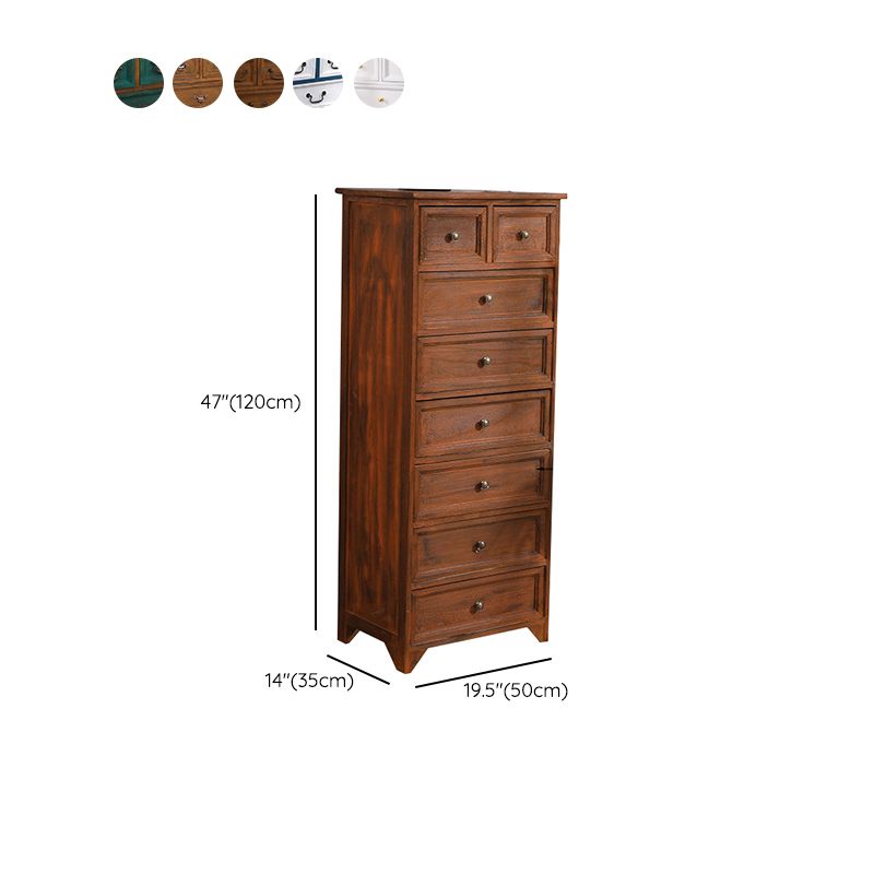 Coastal Storage Chest Dresser Solid Wood Dresser , 13.65 Inch Width