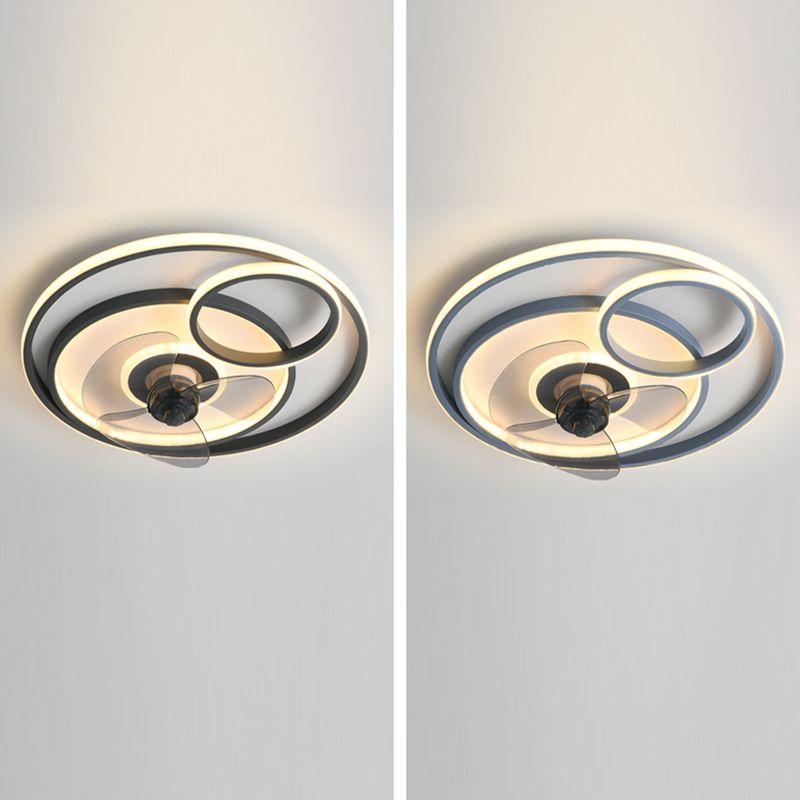 Modern Style Ceiling Fan Lighting Metal 3 Light Ceiling Fan Light for Living Room