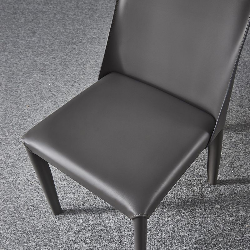 Industrial Faux Leather Dining Chairs Indoor-Outdoor Armless Chairs