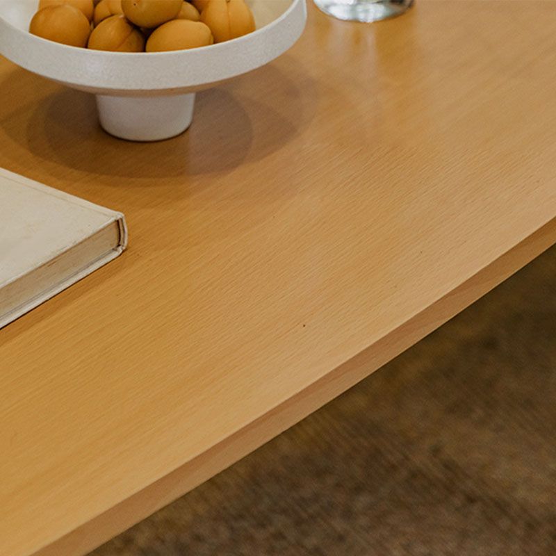 Wooden 4 Legs Cocktail Table Modern Rectangular Coffee Table for Living Room