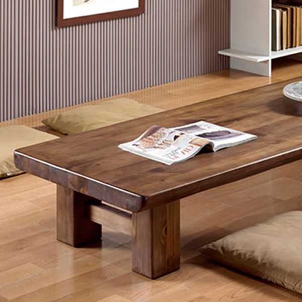 Contemporary Solid Wood Coffee Table 4 Legs Coffee Cocktail Table