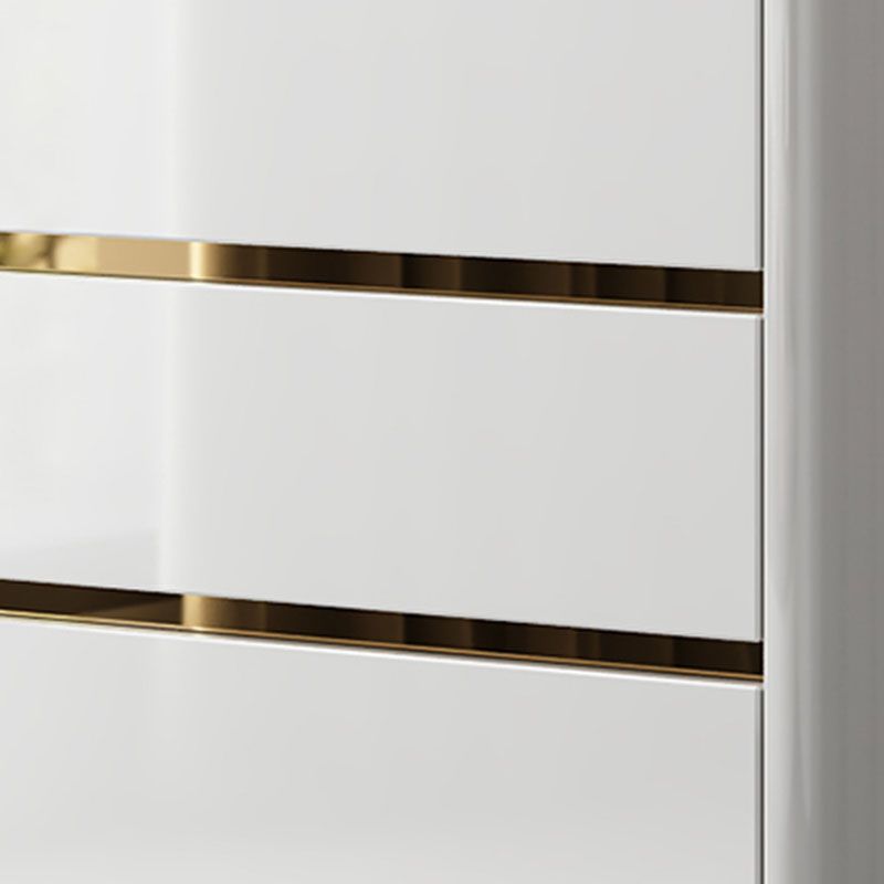 Glam Stone Bedroom Chest 16" Wide Storage Chest in White with Drawers