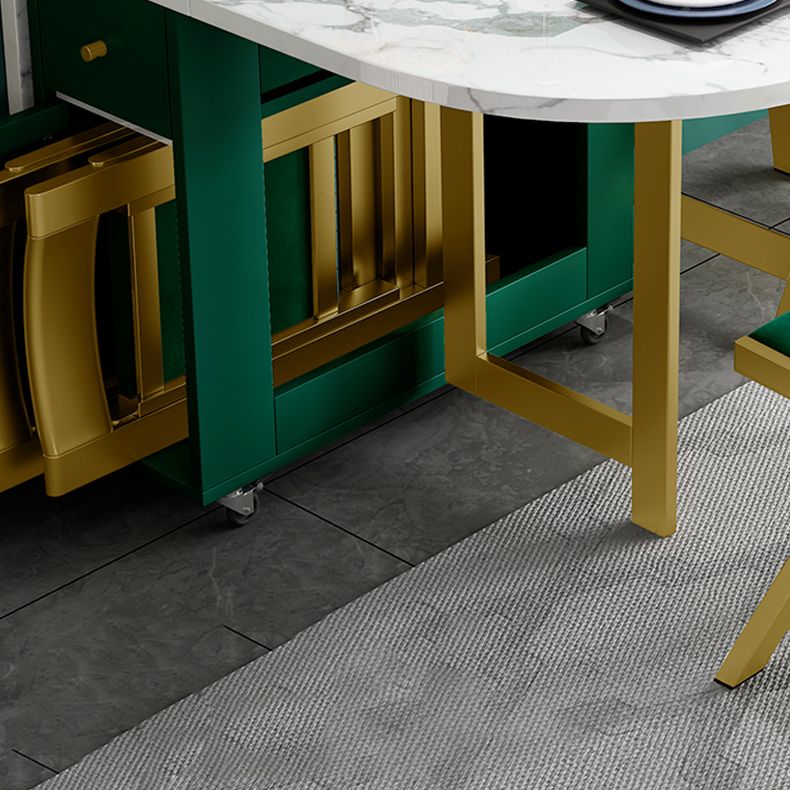 1/2/3/7 PCs Modernes Esszimmerset mit ovalem MDF -Tisch -Essmöbelset