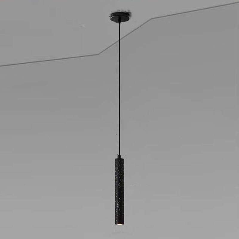 Cylinder Hanging Lights Modern Style Stone 1 Light Pendant Light Kit
